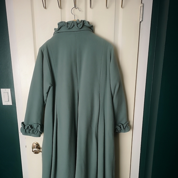 Duck egg blue Vintage Wool coat SIZE 14 - Picture 2 of 4